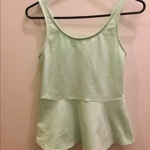 Express Peplum Tank Top, Mint Green XS